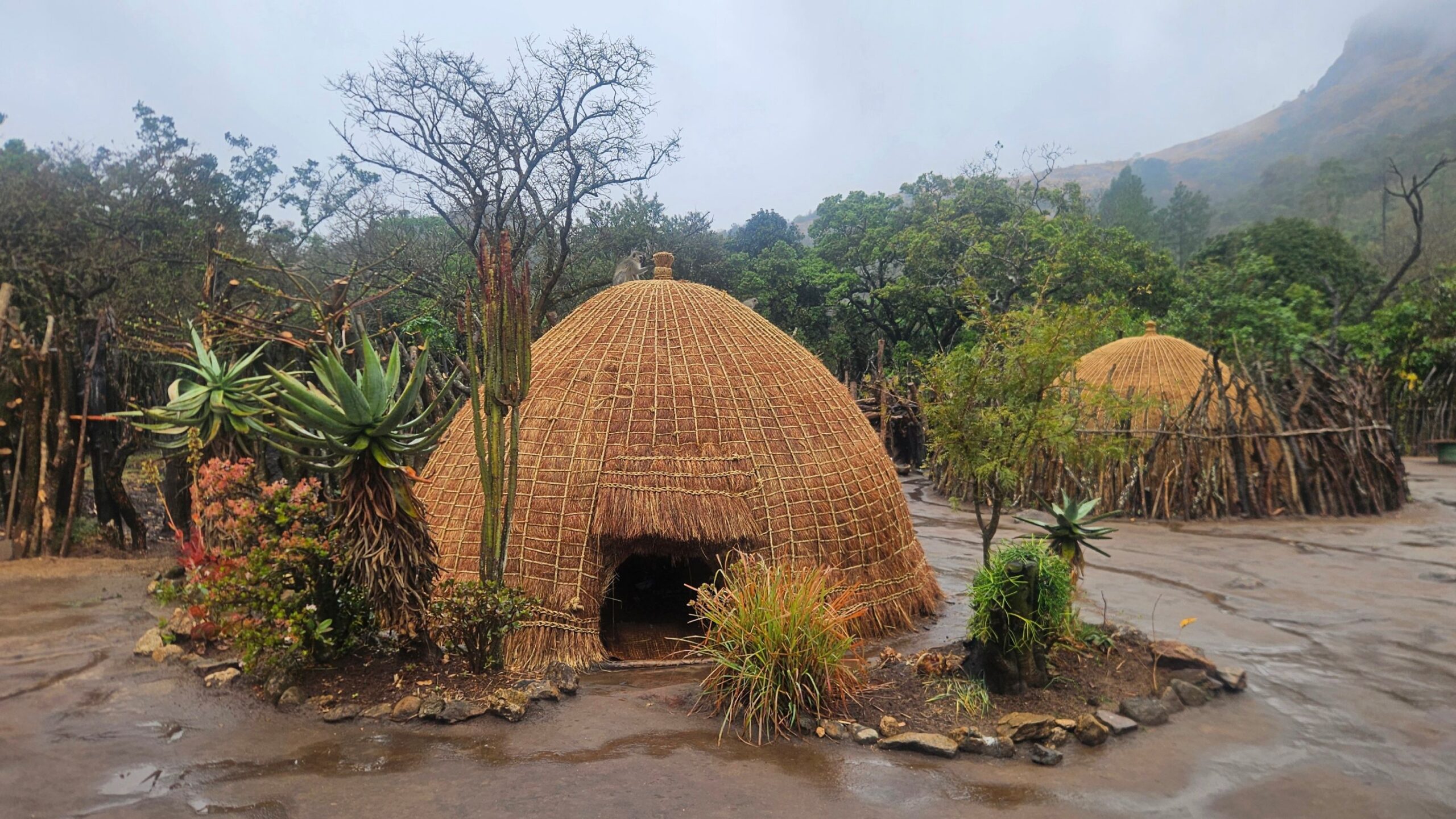 Traditional beehive house at Mantenga Cultural Village, Eswatini