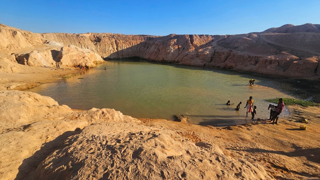 Sapphire mining lake in Ilakaka, Madagascar.