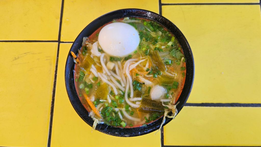 Noodle_soup_with_vegetables Noodle soup with vegetables and egg,Madagascar